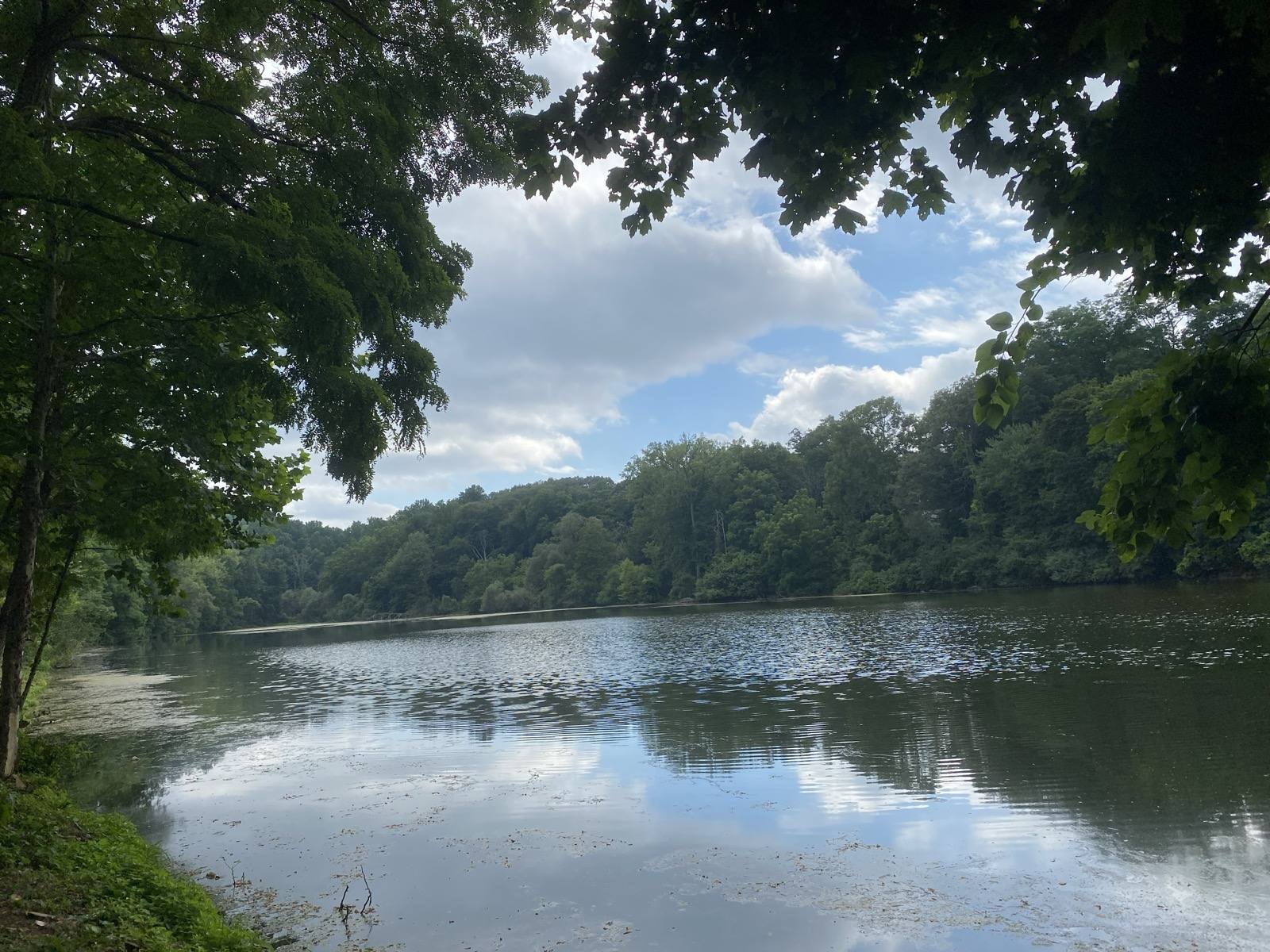 Crystal Lake at the Newburgh Sanctuary - still water ringed by woods